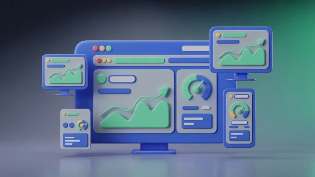 a-sleek-3d-rendered-website-dashboard-in_lyo76x9wQou1VAbnVDyjxQ_CKQGLJ3YSaCRL5IIdqEgGg Website dashboard showing optimized loading speeds, performance metrics, and fast website experience using Prodigmar brand colors (#12B5E4, #35FBAC), highlighting faster loading speeds for higher conversions.