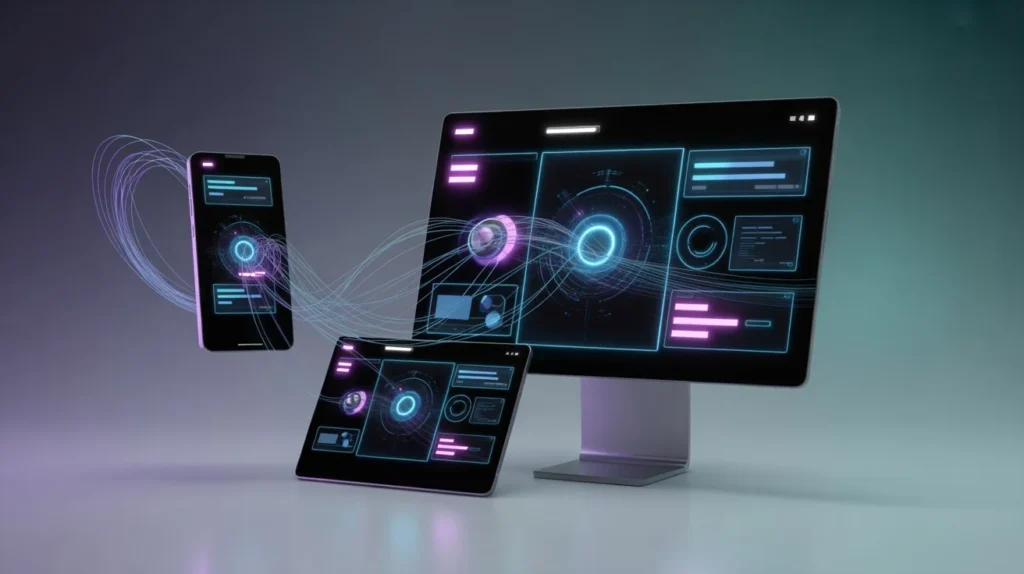 Consistent visual branding displayed across different digital platforms.