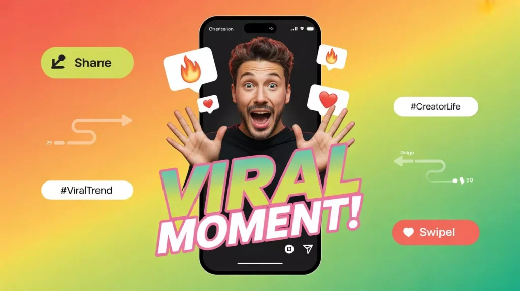 Social-first content designed for sharing with viral-style visuals and engagement elements.