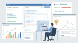High-intent keyword research for paid search advertising campaigns showing buyer-focused keywords and conversion intent