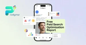 Prodigmar Instagram call to action offering expert paid search advertising tips and a free paid search optimization report
