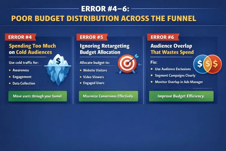 Error #4–6: Poor Budget Distribution Across the Funnel
