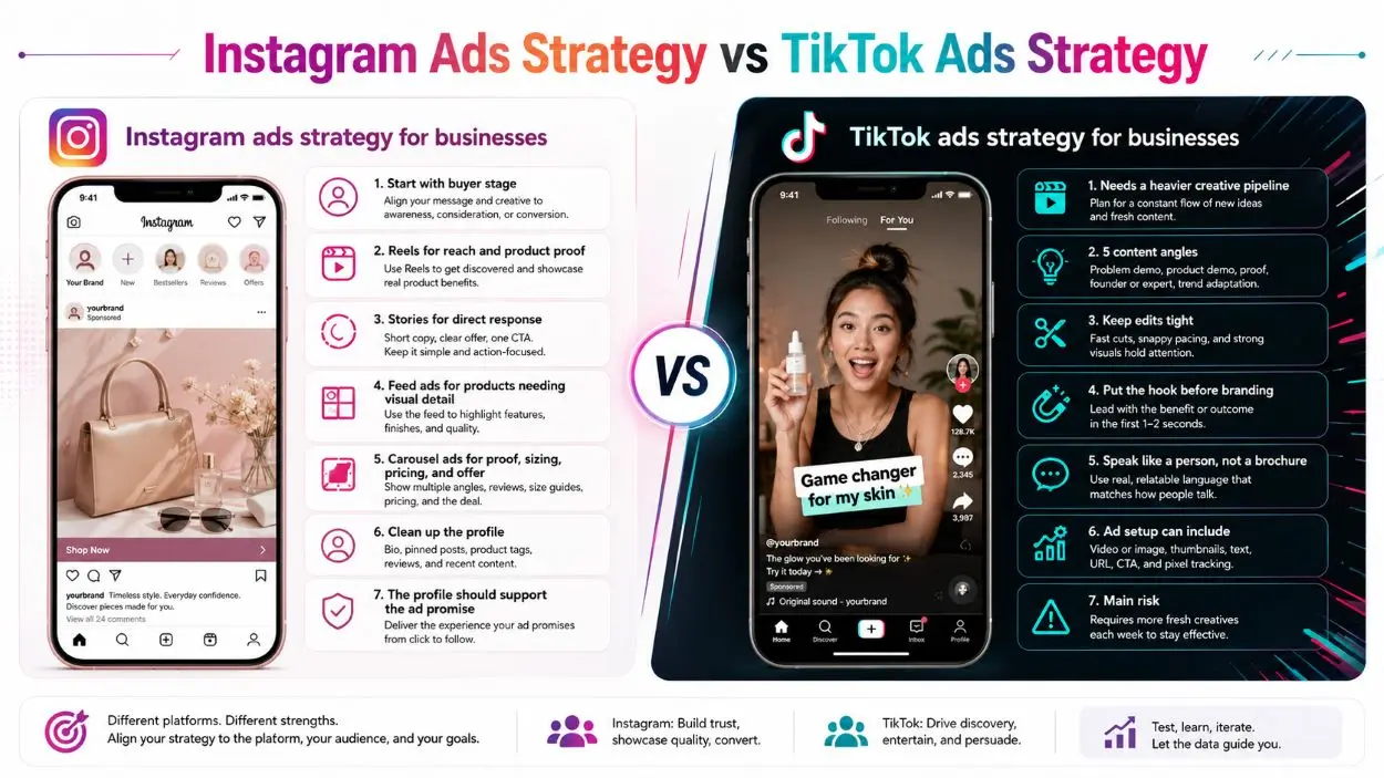 Instagram vs TikTok ad strategies