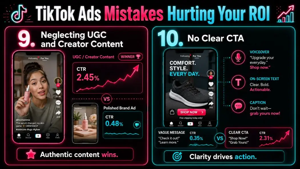 TikTok ad mistakes harming Neglecting UGC and Creator Content