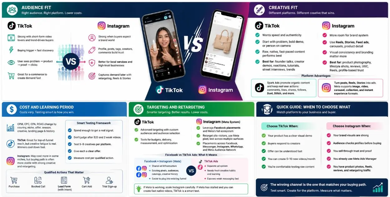 TikTok vs Instagram advertising comparison