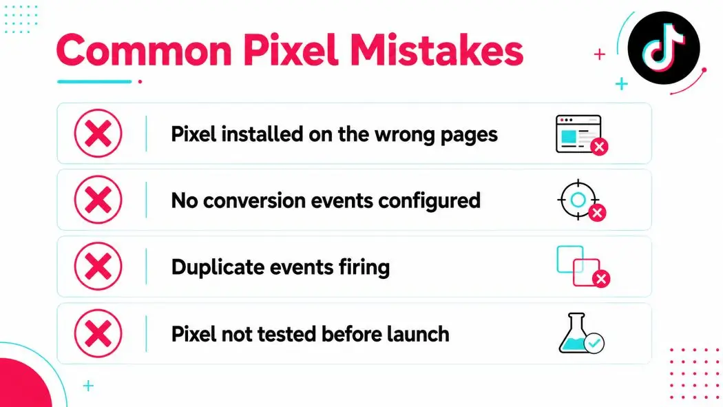 Common TikTok pixel setup mistakes checklist for advertisers