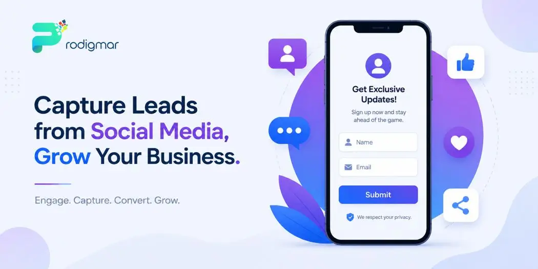 Social media lead generation example with a mobile lead capture form