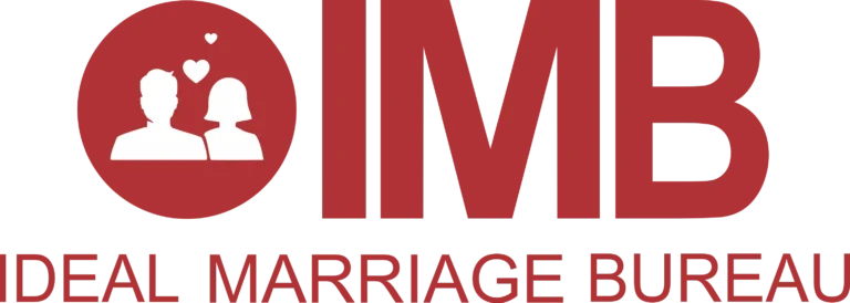 The red logo of Ideal Marriage Bureau featuring a couple icon inside a circle, used for Facebook Ads Services for Small Business branding.