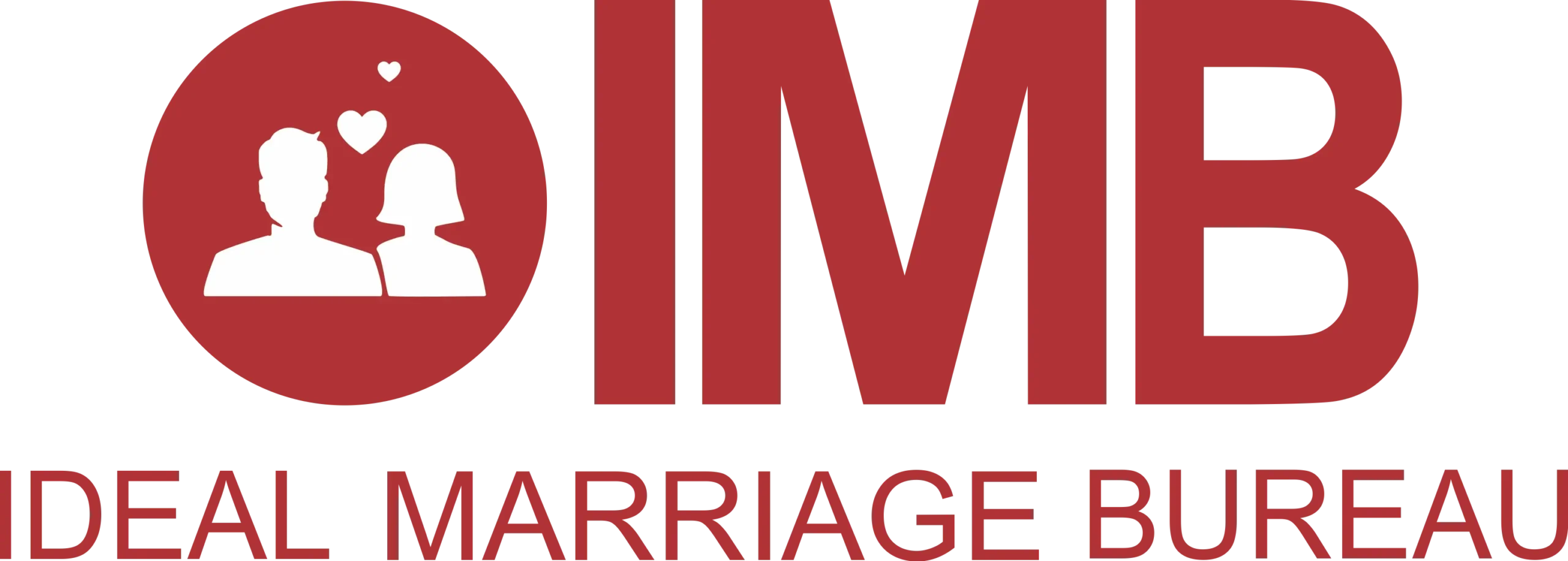 The red logo of Ideal Marriage Bureau featuring a couple icon inside a circle, used for Facebook Ads Services for Small Business branding.