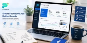Social Media Marketing for Small Business Dashboard Guide to generating leads with Facebook Ads shown on a marketing dashboard