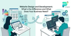 website-design-and-development-overview Website design and development process showing design and coding working together