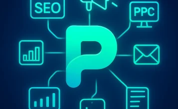 Integrated digital marketing ecosystem concept illustration